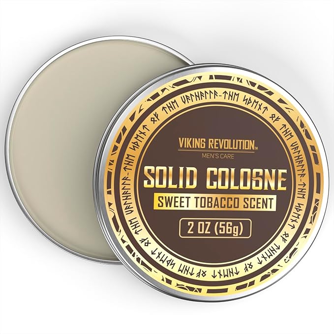 Viking Revolution Sweet Tobacco Solid Cologne for Men - 2 Oz Balm Perfume - Travel Wax (1 Pack)