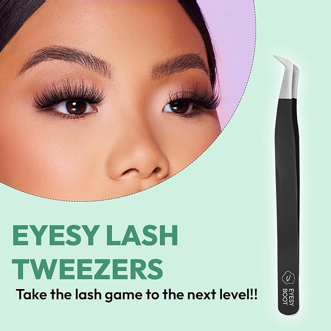 Eyesy Lash Eyesy Boot Lash Tweezer | Professional Volume False Lash Application Tool | Multi Shapes & Purposes Tweezers | Non-Slip Grip Tweezers (Purple)