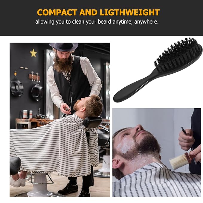 MERRYHAPY 4pcs Men Beard Brush Grooming Shaping Tool with Soft Bristles for Comfortable Cleaning Design for Barber Shop and Personal Care