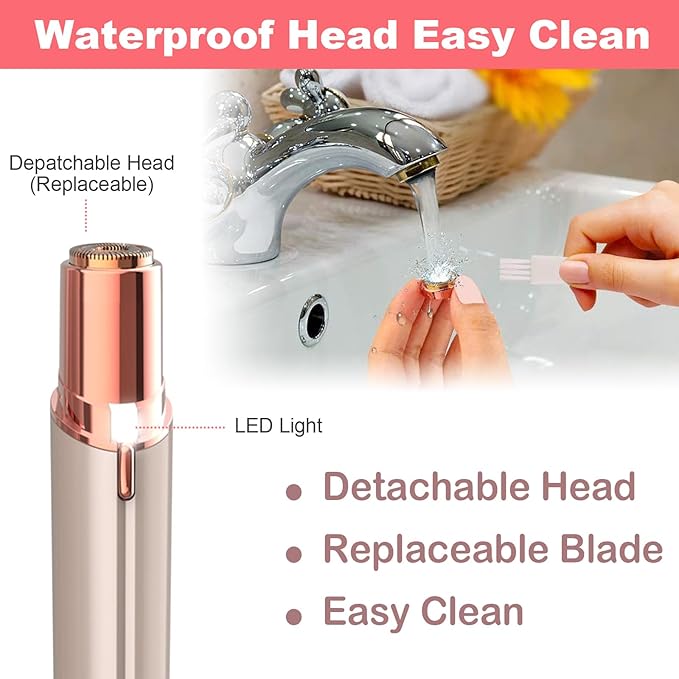 Facial Hair Remover for Women - Lady Removal Shaver - USB Rechargeable Lady Face Epilators Trimmer for Face Lips Chin Peach Fuzz Arms Legs