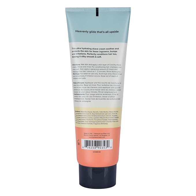 Coochy Ultra Hydrating Shaving Cream | Prevents Irritation, Bumps & Dry Skin | Doubles as Hair Conditioner | Coconut Oil, Tea Tree Oil, Jojoba Oil, Shea Butter & Aloe Vera | Mango Coconut 8.5oz/250mL