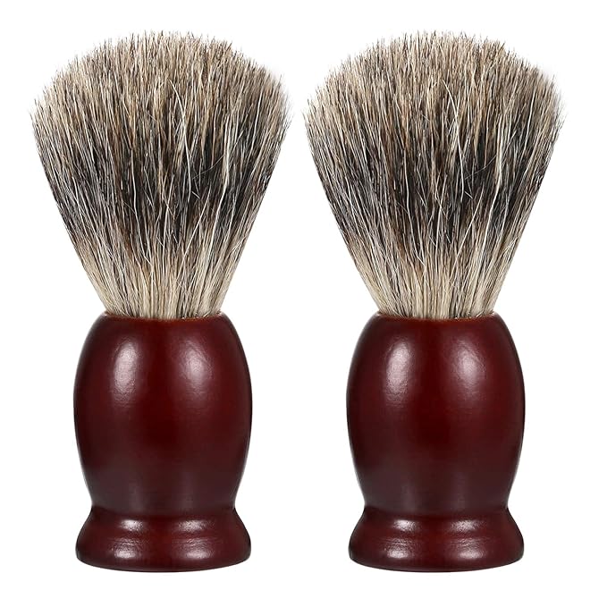 Vtrem Pure Badger Shaving Brush for Men with Hard Wood Handle Luxury Professional Shave Brush Tool for Wet Shave, Safety Razor