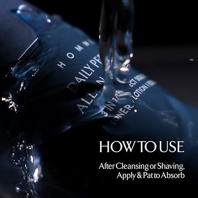 LA MUSE Homme Daily All-in-One Face Moisturizer for Men | 3-in-1 Toner, Lotion, Essence | Lightweight, Hydrating After-Shave Lotion for Oily & Sensitive Skin | Korean Skincare | Travel Size