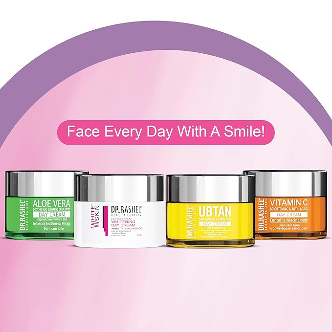 DR.RASHEL White Skin Day Cream For Women And Men All Skin Types Repairs Cells Provides Sun Protection And Rejuvenates Vegan Paraben Free - 50 G / 1.76 Fl Oz