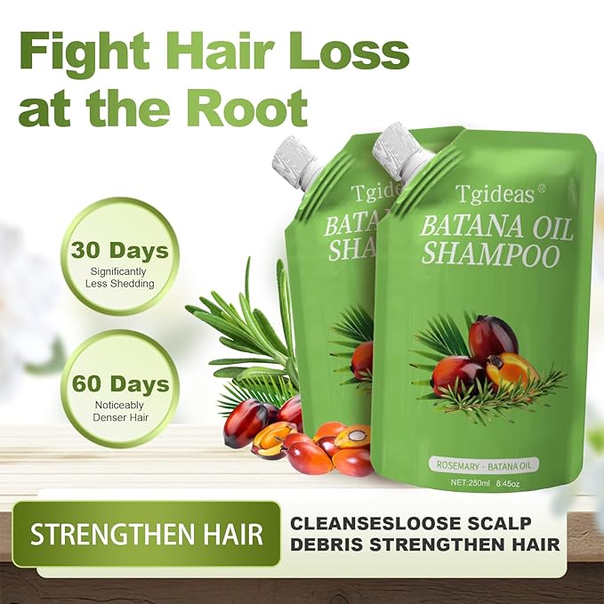 Tgideas Batana Oil & Rosemary Shampoo for Hair Growth, Formula for Thinning Hair & Reduce Hair Loss, Nourish Scalp & Add Volume, for Men & Women (Pack of 1)