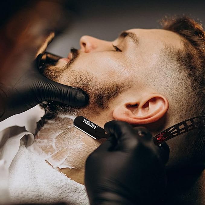 Straight Razors for Men, Professional Straight Single Edge Razor Kit, Stainless Steel Barber Razor with 100 Replacment Blades,Premium Barber Razor for Men's Shaving Salon
