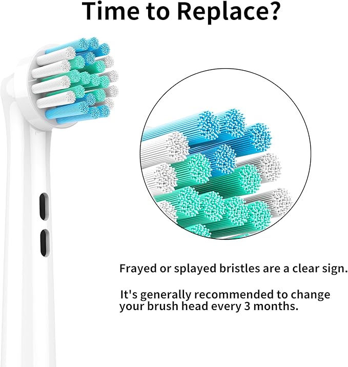 Replacement Toothbrush Heads Compatible with Oral-B Braun, 12 Pack with Color-Coded Rings for Family – Deep-Clean Design, Fits 7000/Pro 1000/500/3000 Series – Medium Bristles