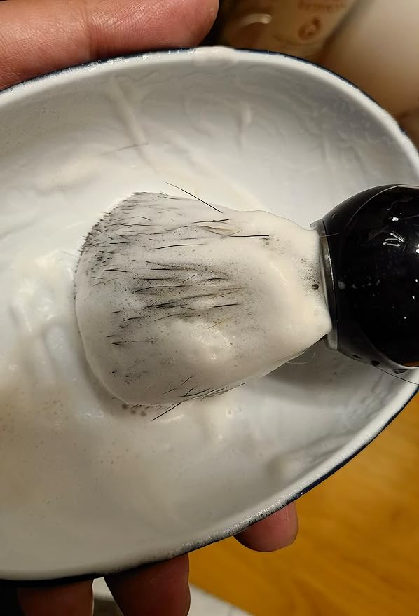 Fan Wu Classic Shaving Brush for Men – Pure Badger Hair Bristles, Premium Black Resin Handle, Rich Lather for Wet Shaving with Soap or Cream – Fits All Razor Types