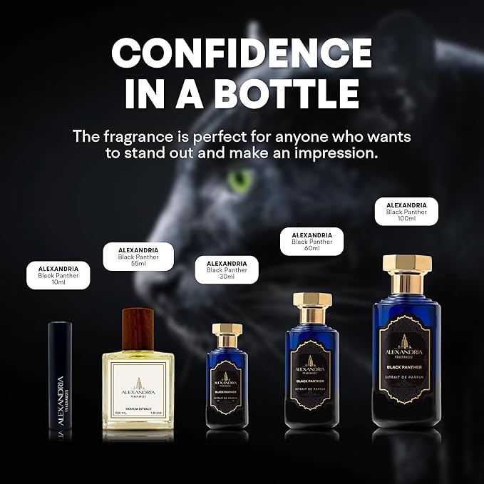 Alexandria Fragrances Black Panther Perfume - Long Lasting Eau de Parfum Inspired by Wood Notes - Luxury Men’s Parfum with Grapefruit, Ambroxan & Musk - Unique Men’s Cologne for Every Occasion - 100ml