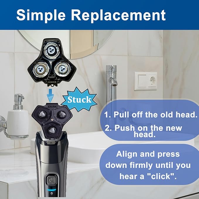 SH71 Replacement Heads Compatible with Phili*s Shavers Series 7000,Shaver Replacement Heads For S5000 (S5XXX),S7000 (S7XXX)