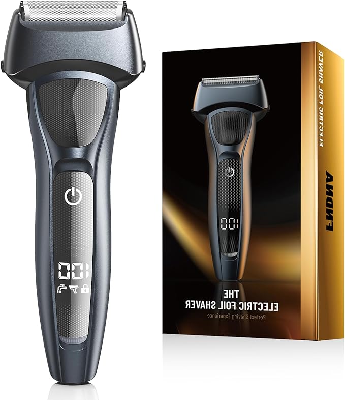 Electric Foil Shavers for Men: Razor for Face- Rechargeable Wet/Dry Waterproof Shaver with LED Display & Fast Charge-Ultra-Thin Razor for Close Shaving