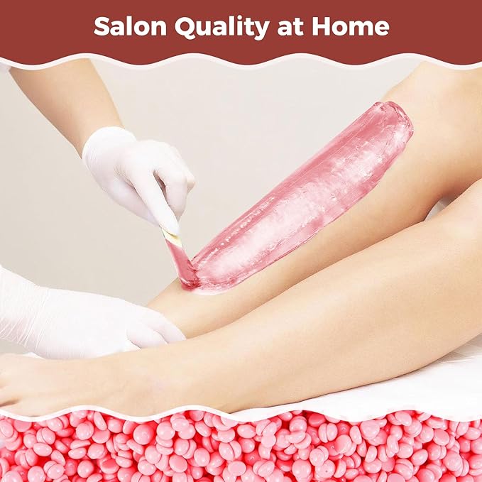 2.5lb Wax Beads, Hard Wax Beads for Coarse Hair Removal and Sensitive Skin- Waxing Beads for Women Men - Hard Wax Recommended for Full Body Bikini Brazilian Waxing (Rose)