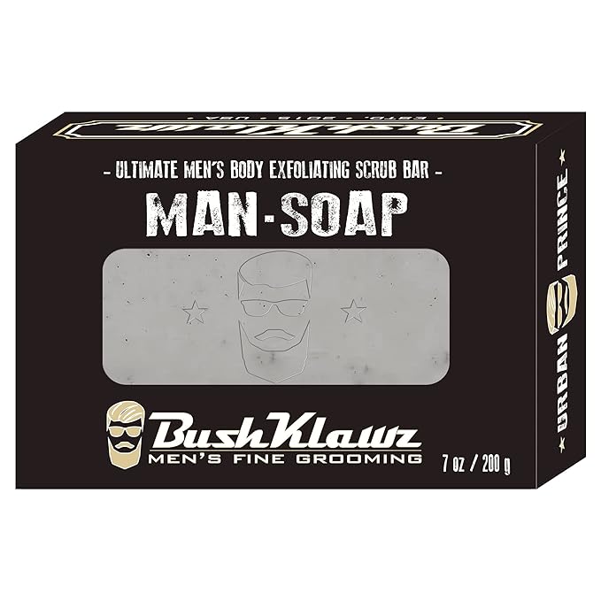 BushKlawz Exfoliating BIG BRICK MAN SOAP- Deep Clean Your Skin, Remove Dead Cells, and Moisturize with Natural Oils - 200g / VARIETY 4 PACK