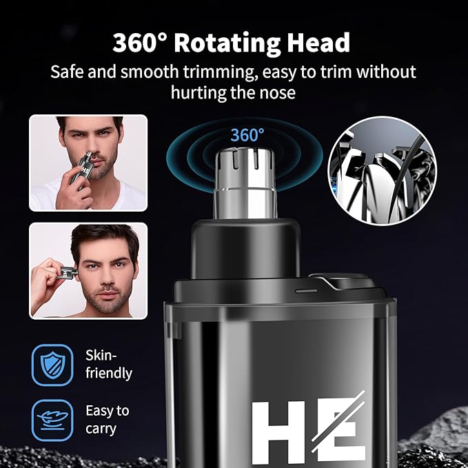 HIENA PRO Professional Hair Clipper Set for Men, Cordless Barber Clippers Set and Trimmer Kit, Electric Beard Trimmer & Nose Trimmer Kit, Foil Shaver & Men's Facial Grooming Tool Kit, Gifts for Men