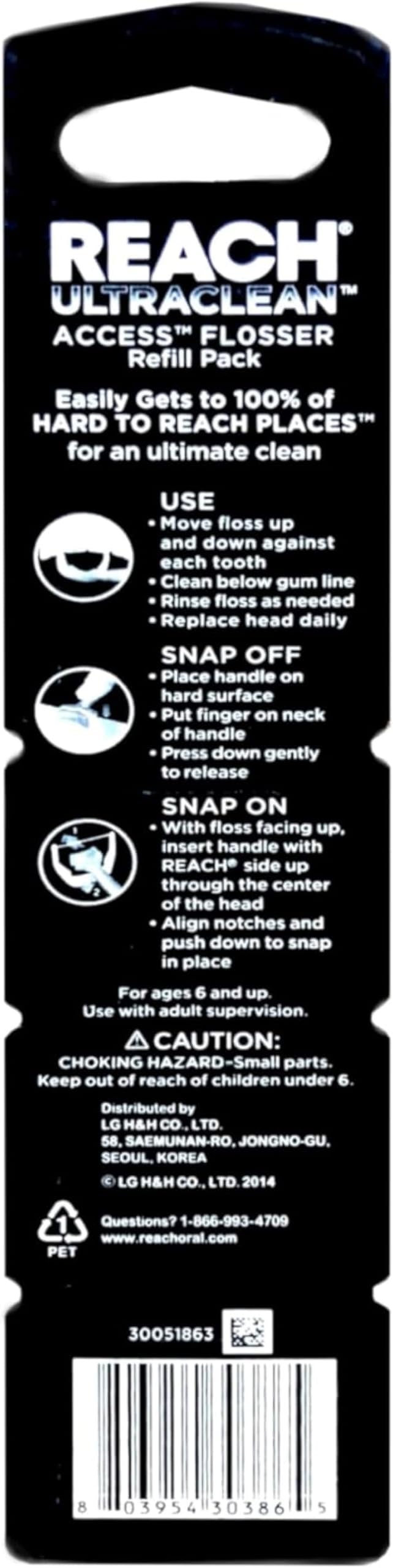 Listerine Ultraclean Access Flossers Disposable Heads Fresh Mint Crystals 28 Each (Pack of 3)