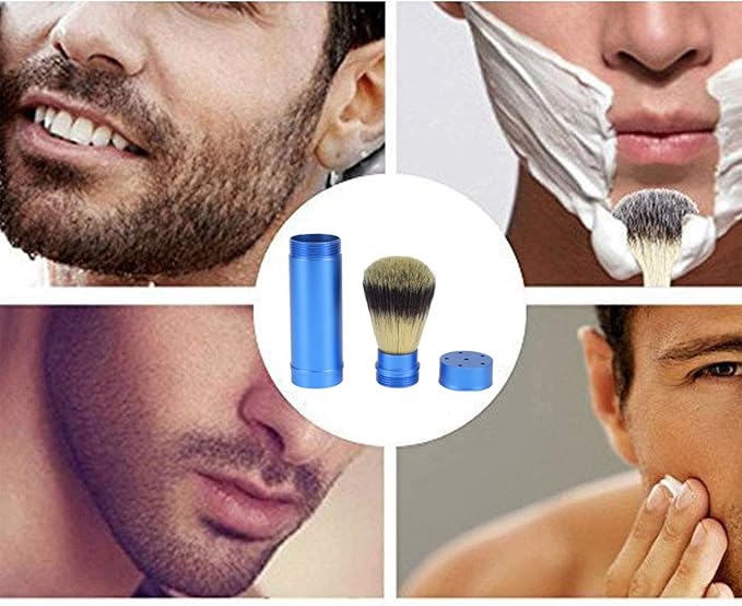Taidda- Men Shaving Brush, Travel Shaving Brush Aluminum High Water Retention Beard Brush, Ergonomic Designs for Shaving Foam Kids Salon Home Man