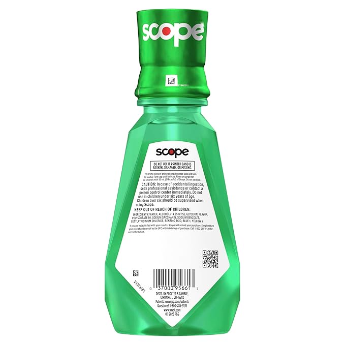 Crest Scope Classic Mouthwash, Original Formula, 500 Ml, 4 Count