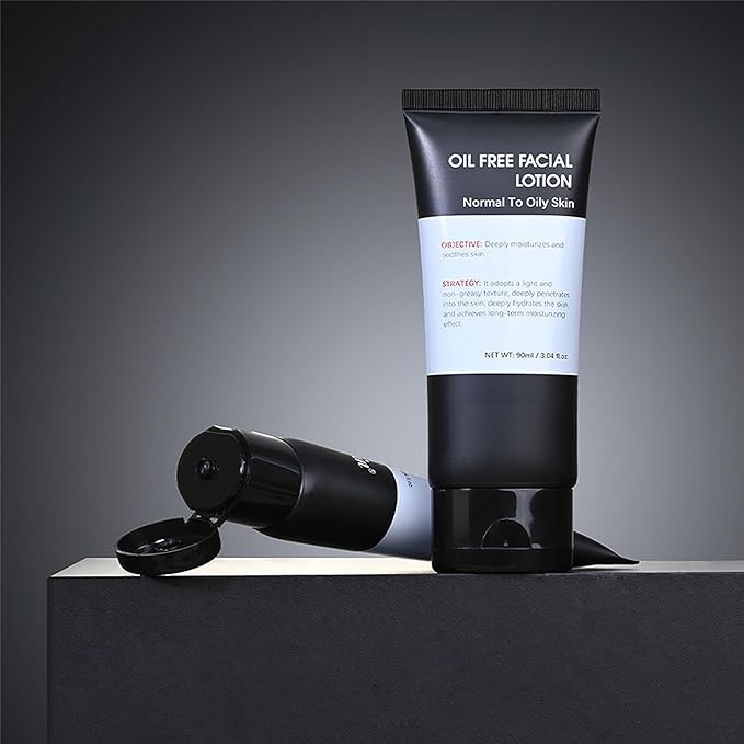 Men's Oil Free Facial Lotion, Men Hydrating Cream Deeply Moisturizes & Soothes Skin, Light & Non-Greasy Texture, Firm & Lift Hydrating Cream, Reduce Fine Lines & Strengthen Skin Barrier