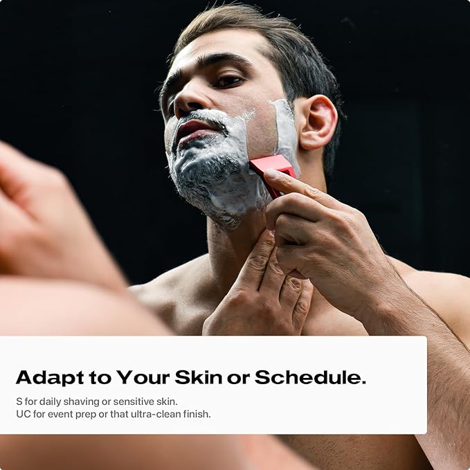 HYPE X1 Safety Razor Shave Settings - Sensitive (S) & Ultra-Close (UC) Settings, Durable Aerospace-Grade Aluminum, Magnetic snap-on design, Compatible with HYPE X1 Safety Razor for Men & Women-Black