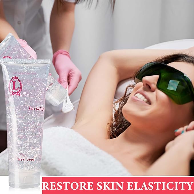 Cooling Gel for Hair Removal,Facial Gel Clear Coupling and Cooling Gel Use with Laser Hair Removal Device and Facial Body Skin Care Machine for Women & Men