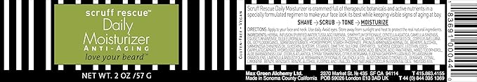 SCRUFF RESCUE Daily Moisturizer, Face Cream for Men, Designed to Soak In & Feed Your Face Organic Rosehip Seed Retinoic Acid for Anti-Aging and Anti Wrinkle Results. Natural Woodsy-Citrus Aroma, 2 oz