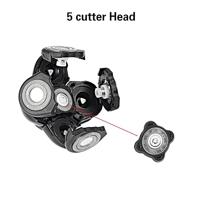 5 Blades Shaver Replacement Heads for Bald Men Easy to Clean Electric Shaver with Blade Cover
