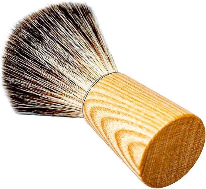 Shaving Brush and Bowl Set Synthetic Hair Shaving Brush with Solid Wood Handle and Wooden Shaving Soap Bowl for Men Easy to Lather Fits Wet Shaving