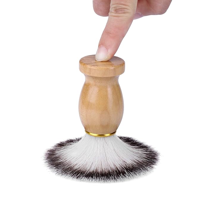 Aethland Personalized Custom DIY Shaving Brush, Handcrafted Men's Shaving Brush for Men's Grooming Hair Wet Shave Men Gift (Wooden Handle- 01)