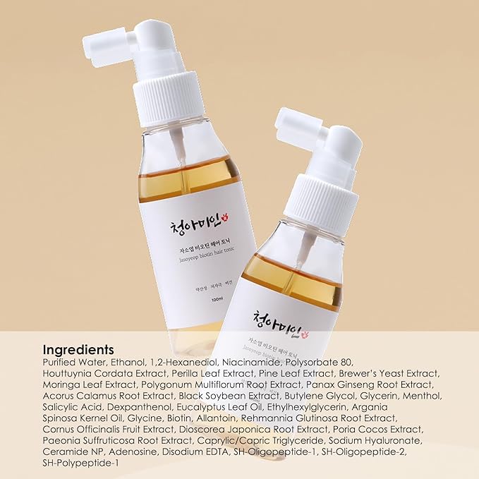 Jasoyeop Scalp Serum 100mL, Biotin Hair Tonic with Korean Herbal Extracts, Nourishing Scalp Care for Thinning Hair, Non-Greasy Lightweight Formula