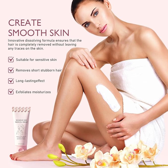 New No Shave Hair Removal Cream,Fast and Gentle, Suitable for Sensitive Skin, Fast and Gentle, Moisturizes and Nurtures Skin, Leaving it Soft and Protected after Hair Removal