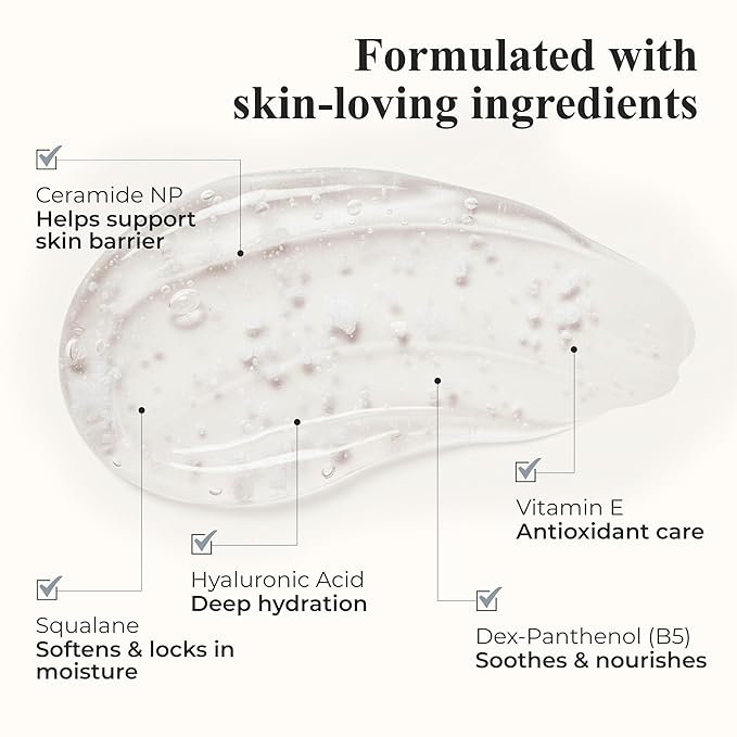 Soothing Gel Cream - Hydrating Face Moisturizer, Dex-Panthenol, Hyaluronic Acid, Ceramide, Squalane, Vitmains, Korean Skincare for All Skin Types, Elasticity Glass Glow Formula, 3.38 fl oz