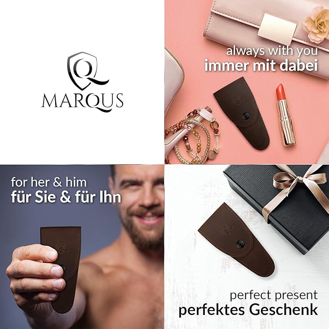 Solingen Cuticle Scissors made in Germany - with Curved Blade - Pedicure Beauty Grooming Kit for Nail, Eyebrow, Eyelash - Brown Tower Point