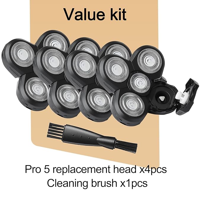 Pro 5 Replacement Blades for Freebirds Flexing Series Bald Head Shavers, Blades Refills with Precision and Comfort Shave(Pack of 4)