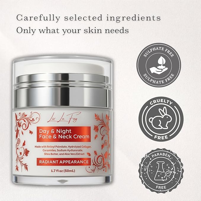 Retinol Collagen Face Cream – Anti-Aging Day & Night Moisturizer with Hyaluronic Acid & Ceramides for Face, Neck & Décolleté 1.7 fl oz