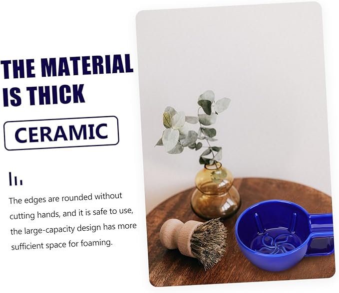 Ceramic Shaving Soap Bubble Bowl for Men Large Capacity Foaming Dish Practical Shaving Accessory for Home and Travel