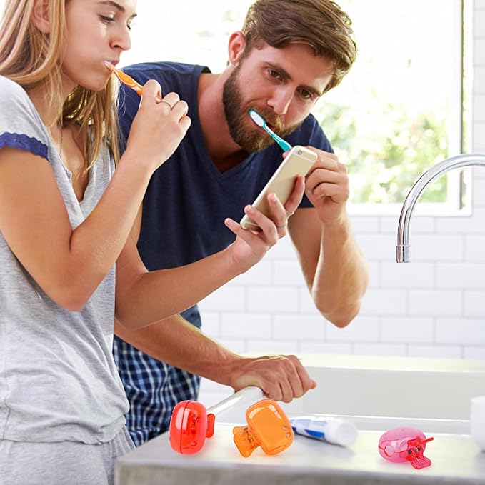 6 Pack Toothbrush Covers Portable Toothbrush Protector Coverings Clips Tooth Brush Storage Head Cover Cap for Kids Bathroom Home Travel Tooth Brush Case