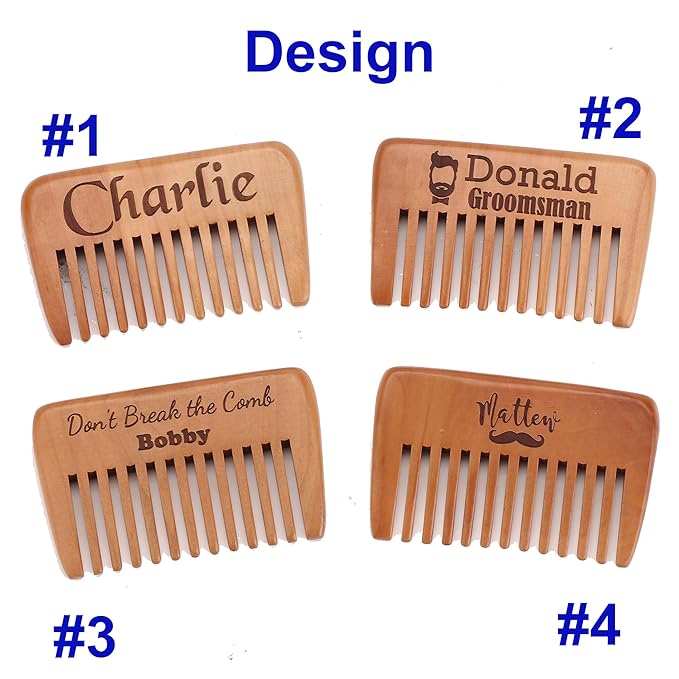 Personalized Beard Comb for Men, Engraved Walnut Wood Beard Comb, Groomsmen Gifts, Gift for Dad, Gift for Hushand