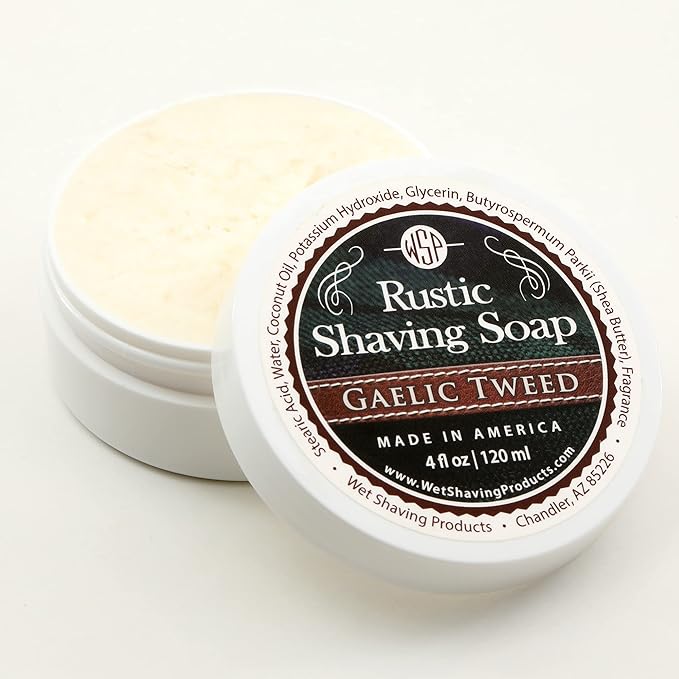 WSP Rustic Shaving Soap (Gaelic Tweed) Artisan Made in America Using Vegan Natural Ingredients