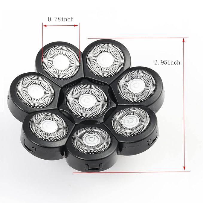 Electric Shaver Replacement Head 8 Heads for Bald Men Wet and Dry Compatible Waterproof 8D Upgrade Replacement Blades