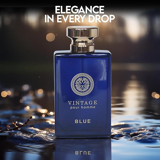 Vintage Blue Men's Cologne Timeless Scent with a Modern Twist Perfume for Men, Eau de Toilette 100ML for All Skin