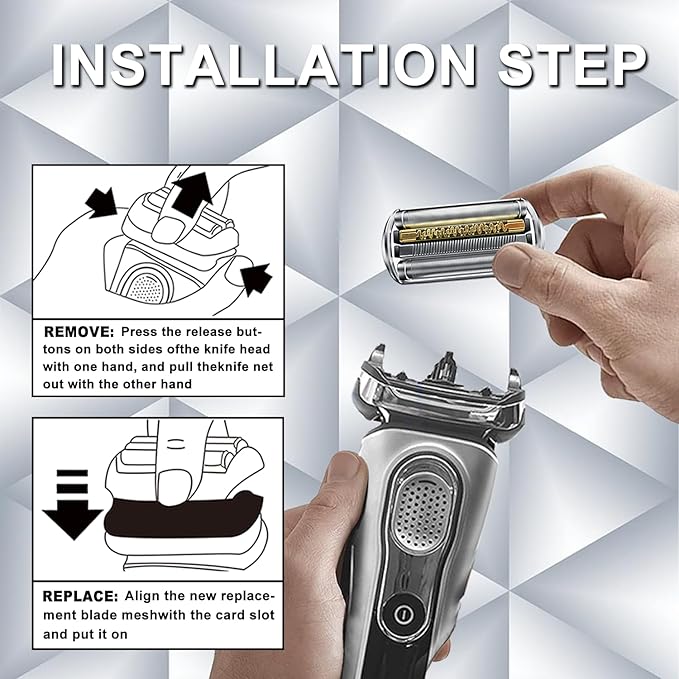 92M Series 9 Electric Replacement Shaver Head Accessories Series 9 Electric Shaver blade Compatible with Braun Series 9 9290cc, 9291cc, 9370cc, 9293s, 9385cc, 9390cc, 9330s, 9296cc (Upgraded ver.)