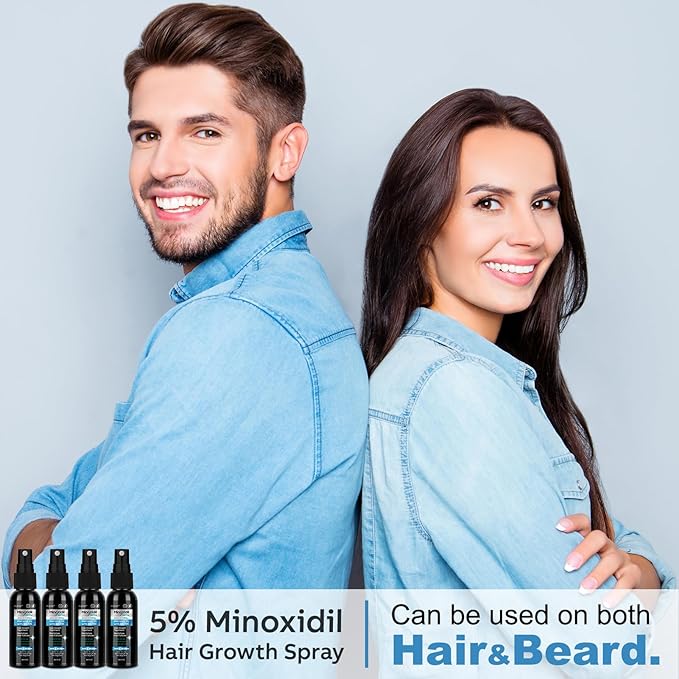 5% Minoxidil Spray for Men and Women, Minoxidil for Women Hair Growth, Minoxidil for Men Hair Growth Spray 4PCS.