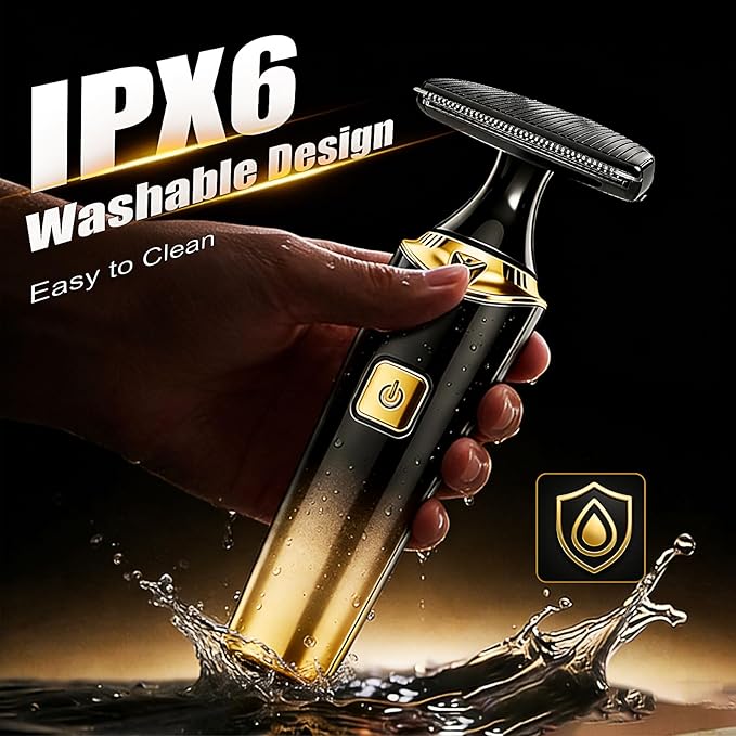Back Shaver for Men, LED Display 5 in 1 Body Hair Groomers Kits with Rechargeable with Long Handle Waterproof IPX6,Multi-Functional Back Trimmer for Men