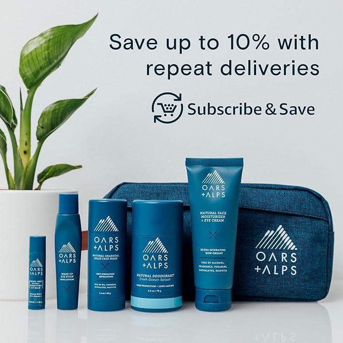 Oars + Alps Body and Face Wash for Men, Mens Body Wash & Face Cleanser with Vitamin E and Antioxidants, Moisturizing, Hydrating, Paraben & Sulfate Free Cleanser, California Coast, 3pk