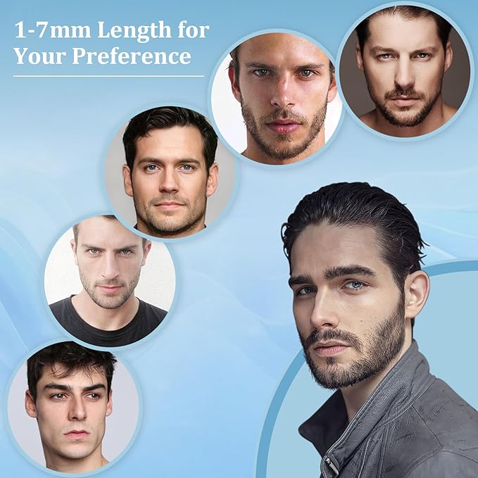 Beard Trimmer Attachment Fit for br-aun Series 5, 6, 7 Electric Razors 1/2/3/5/7mm, Series 7 Replacement Head Guide Combs for 5018s, 5020s, 6075cc, 7071cc, 7075cc, 7085cc, 7020s, 5050cs, 6020s, 6072cc