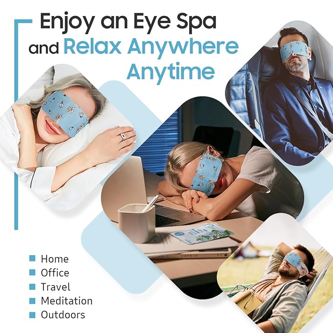 Steam Eye Mask, 10Packs Heated Eye Mask, Self Heating Disposable SPA Warm Compress for Eyes Sleep Mask, Travel Essentials & Relaxation Gifts, Valentine's Day Gifts (Jasmine Scent)