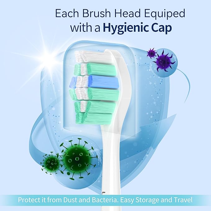 Replacement Toothbrush Heads Compatible with Philips Sonicare Electric Toothbrushes, Electric Brush Head Refills Fit for Philips Sonic Care snap-on Handles, 10Pack