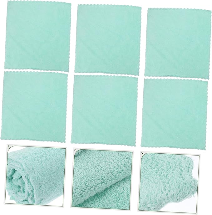 6pcs Coral Fleece Face Towels Soft Absorbent Hand Towels for Daily Face Cleaning Square Cloths for Men and Women Portable and Skin-Friendly