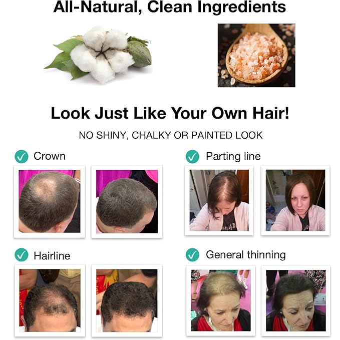 Caboki Hair Concealer (All-Natural Hair Building Fibers) Travel Size. Salt & Pepper - Light