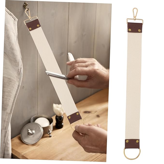 ERINGOGO Double Layer Canvas Razor Strop Sharpening Strap for Professional Barber Polishing Tool for Straight Razor Shaving Sturdy and Easy to Use